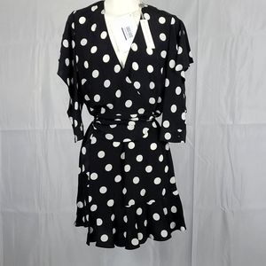 Michelle Mason Polka Dot Wrap Dress size 0